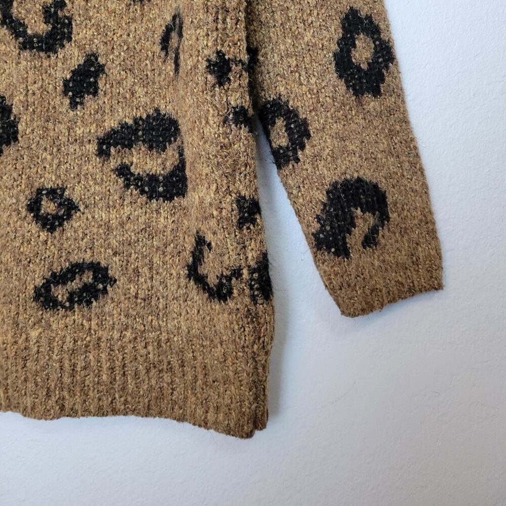UNIVERSAL THREAD Brown Leopard Animal Print Chunky Knit Mockneck Sweater Sz S - Picture 9 of 12